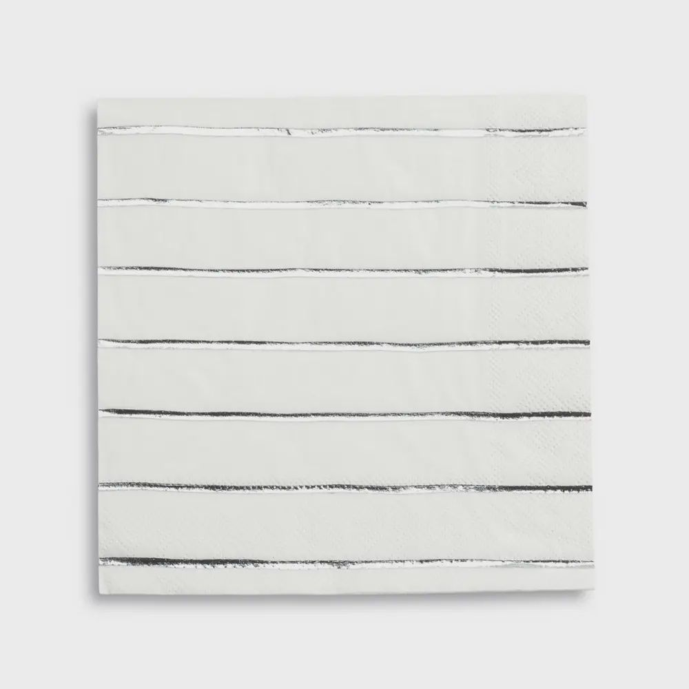 Frenchie Metallic Striped Petite Napkins, Color: Silver