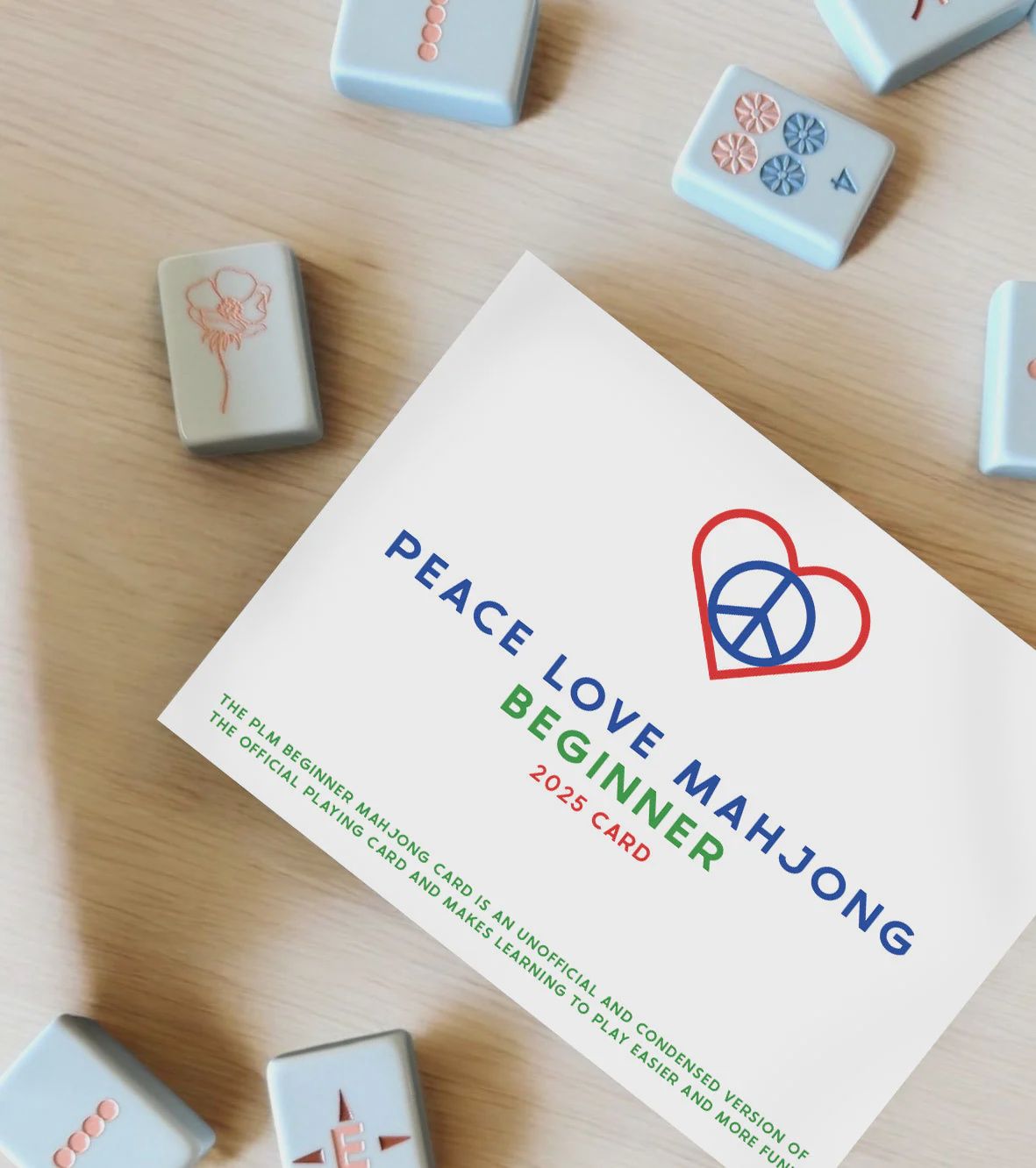 Beginner Peace Love Mahjong Card, Design: 2025