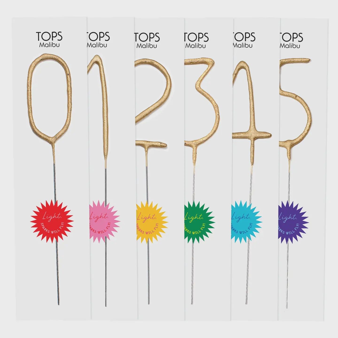 Big 8&quot; Gold Number Sparkler Candle Wands