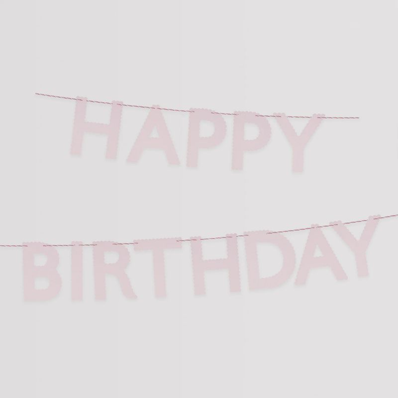 Pink Happy Birthday Garland