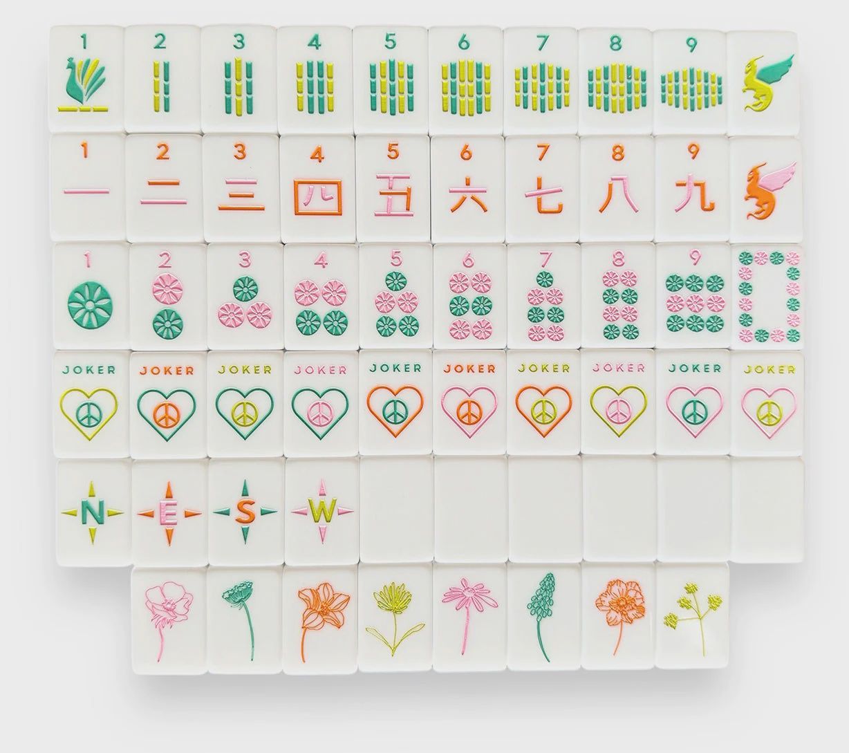 Vibrant Vibes Mahjong Tile Set