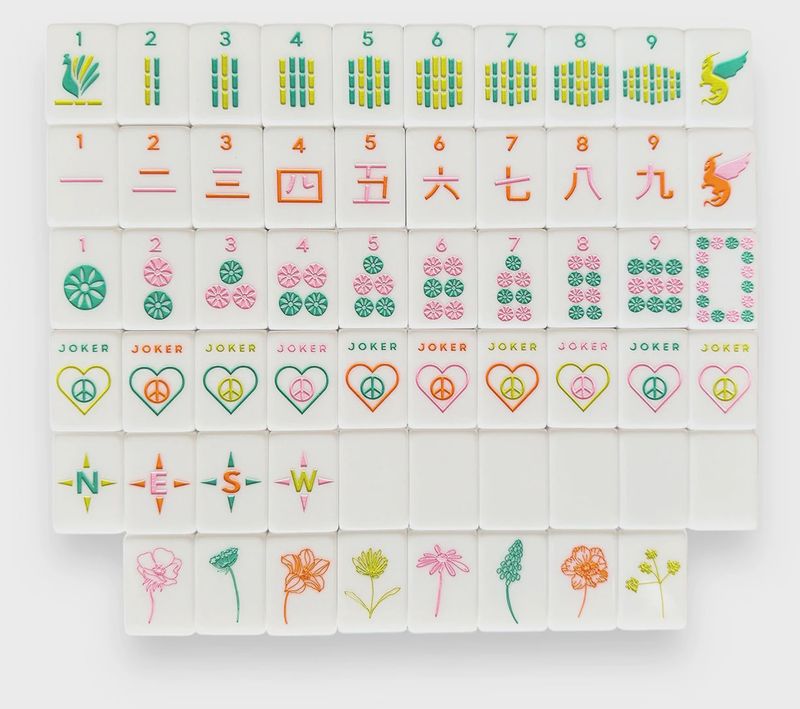 Vibrant Vibes Mahjong Tile Set