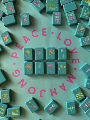Totally Teal Mahjong Tile Set