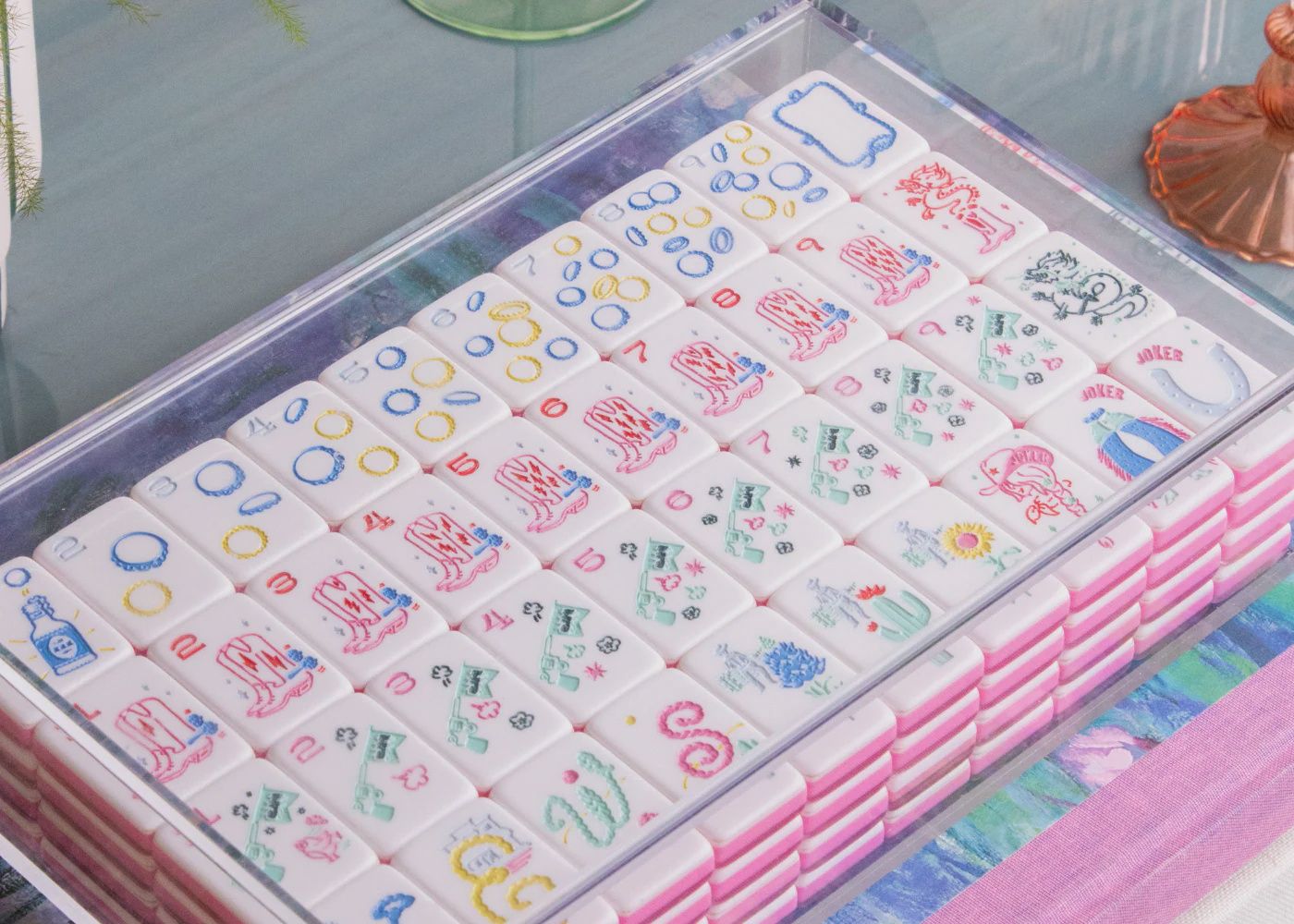 Miss Cowgirl Mahjong Tile Set