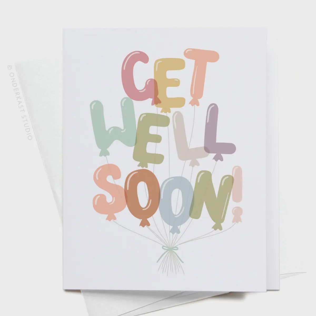 Get Well Soon Balloons Greeting Card