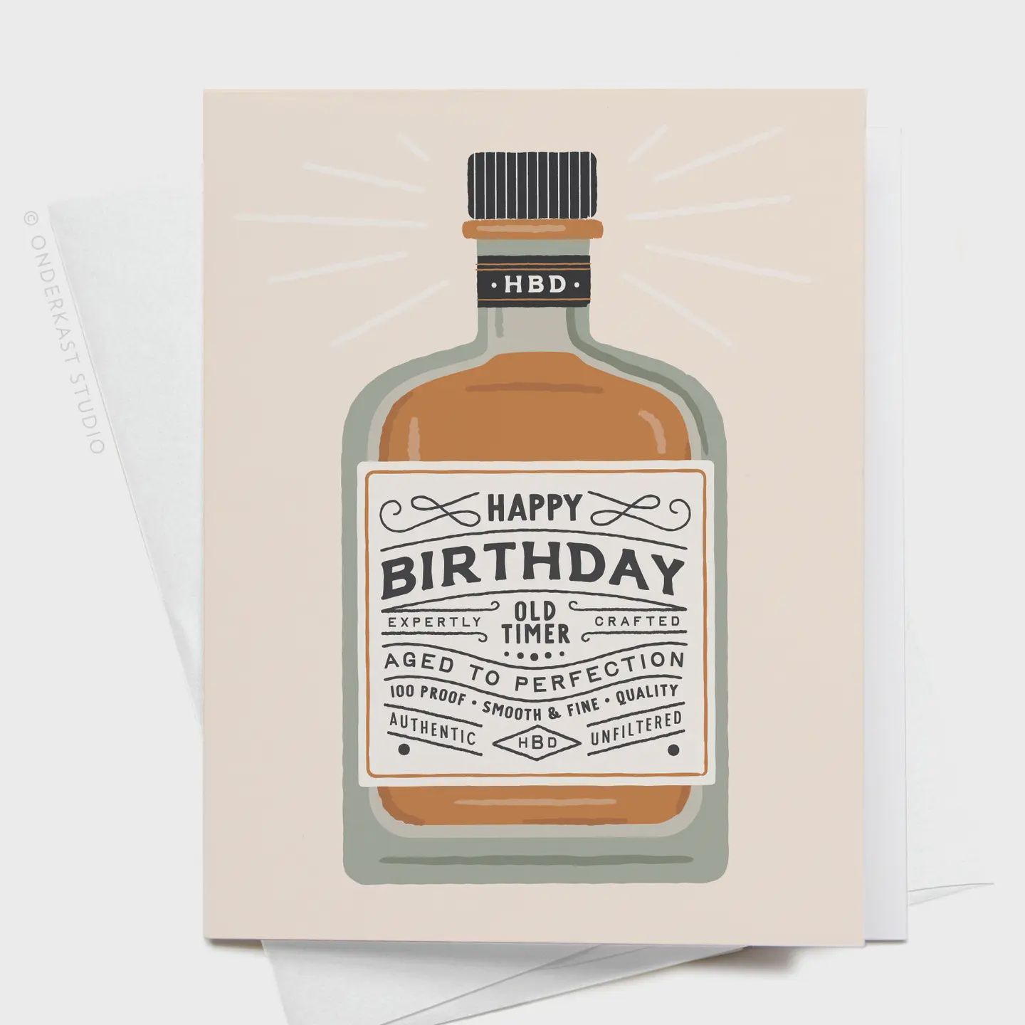 Happy Birthday Whiskey Bottle Greeting Card