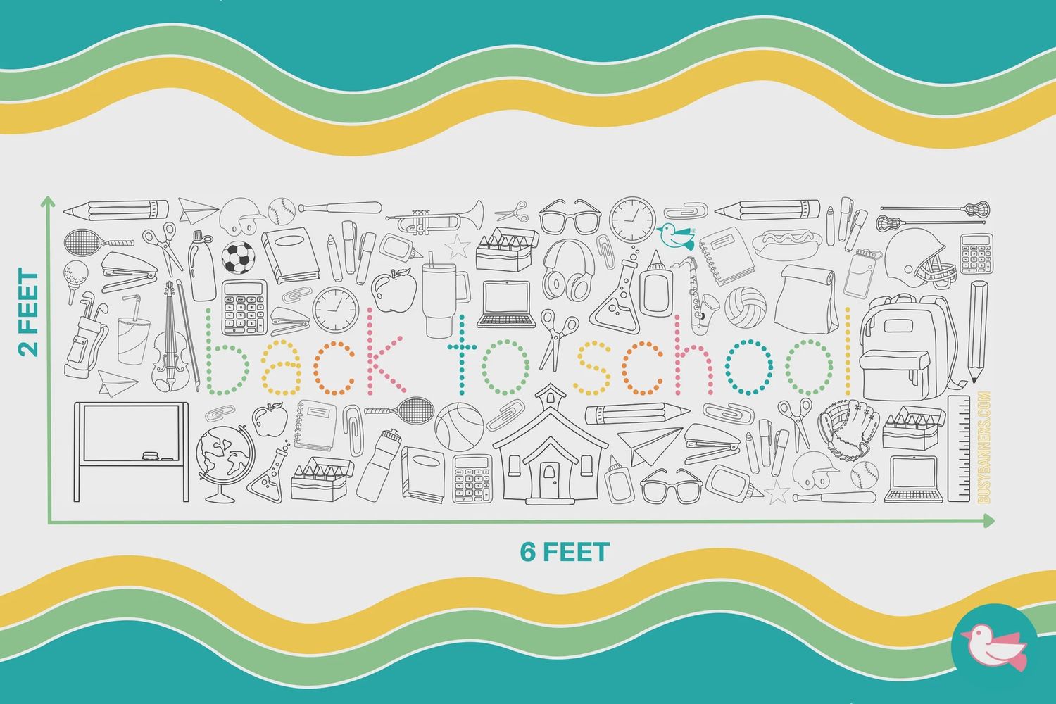 Back To School Coloring Banner