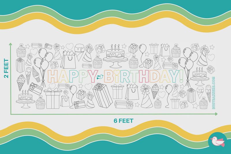 Happy Birthday Coloring Banner