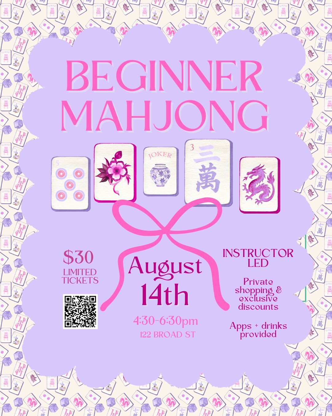 August Beginner Mahjong Class