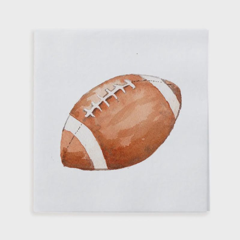 Watercolor Football Game Day Cocktail Napkins