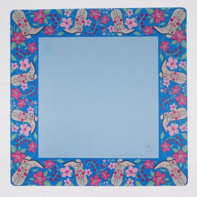 Blue Cowboy Boot Mahjong Mat