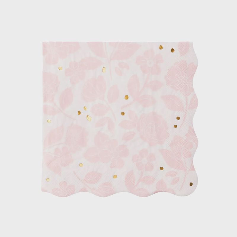 PETAL PINK ELEGANT FLORAL DINNER NAPKIN