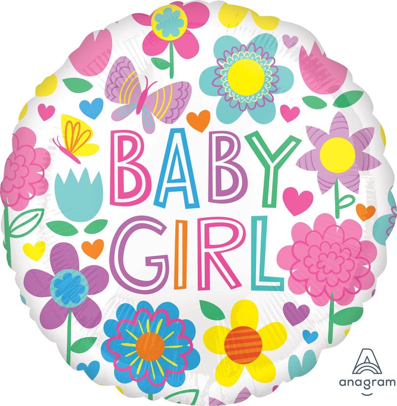 Baby Girl Floral Foil Balloon
