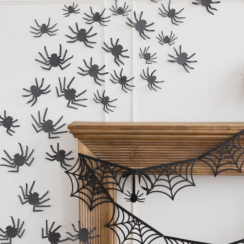 Glittered Wall Décor Spiders