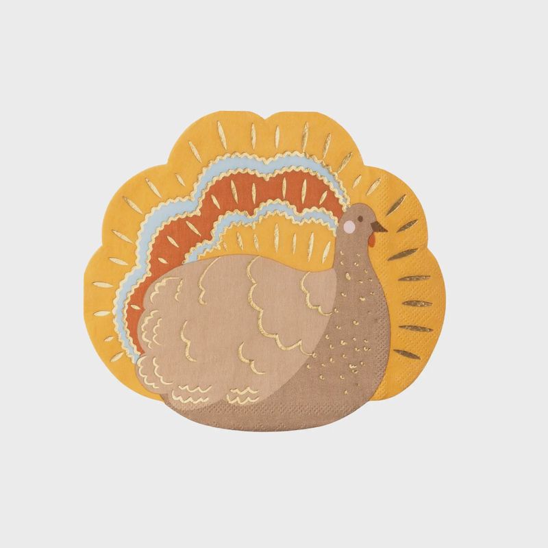 CHARMING TURKEY THANKSGIVING NAPKINS