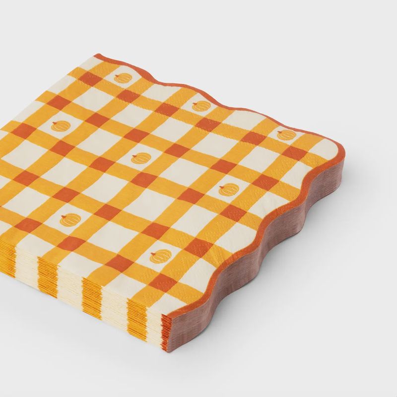 ELEGANT FALL PLAID DINNER NAPKINS