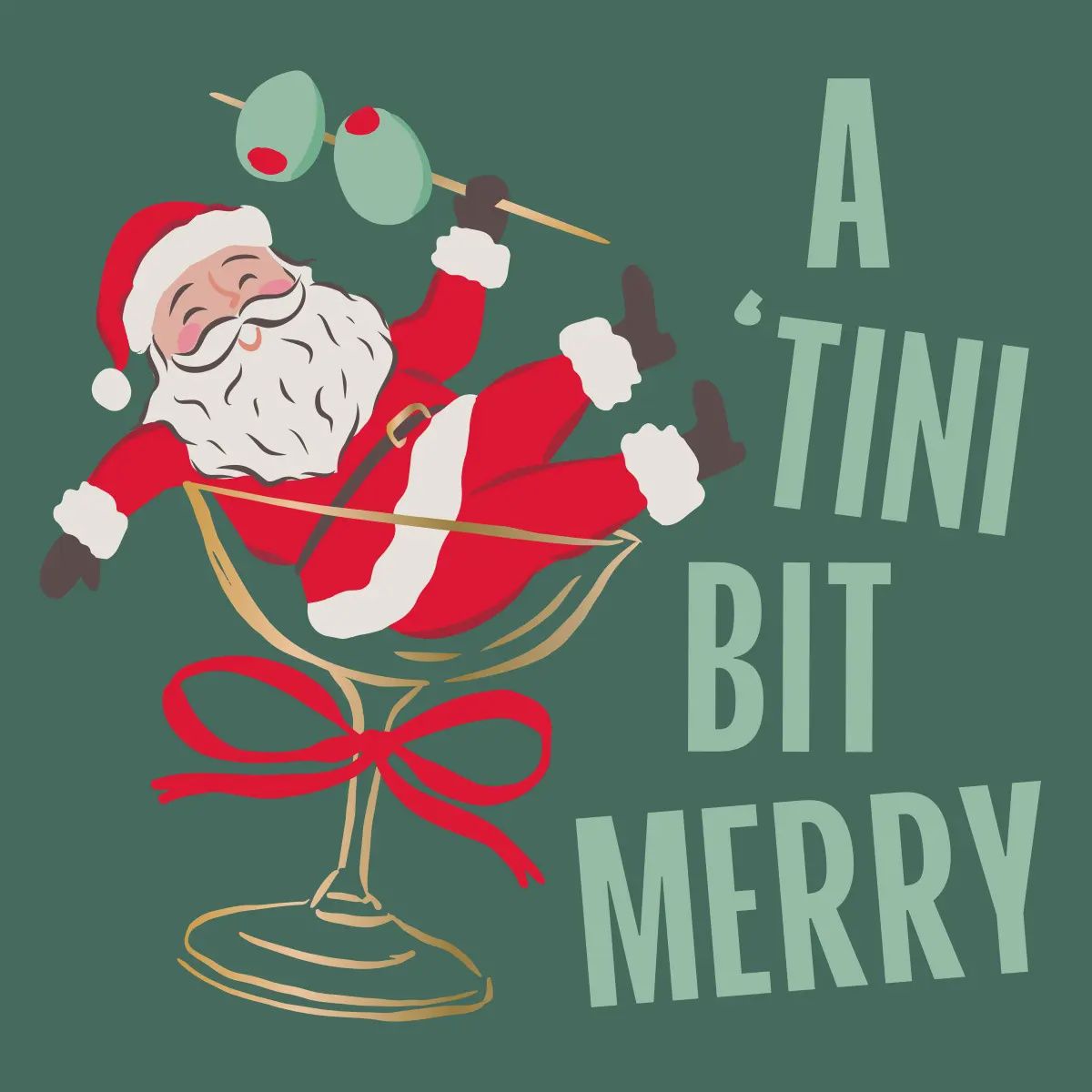 A Tini Bit Merry Holiday Cocktail Napkins
