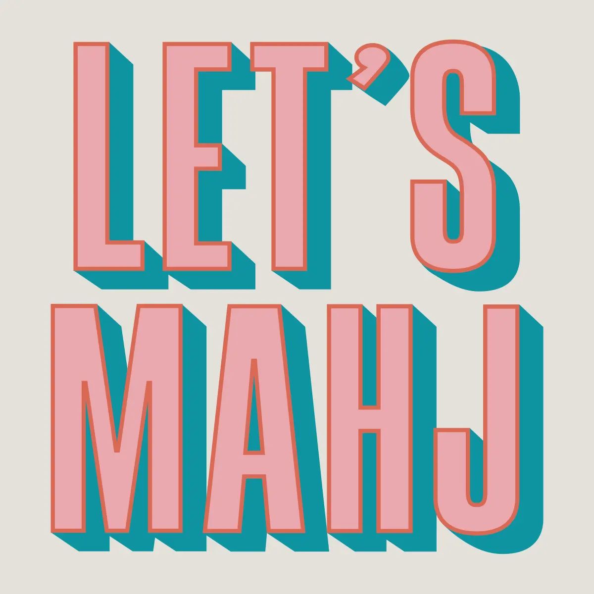 Let&#39;s Mahj Cocktail Napkin