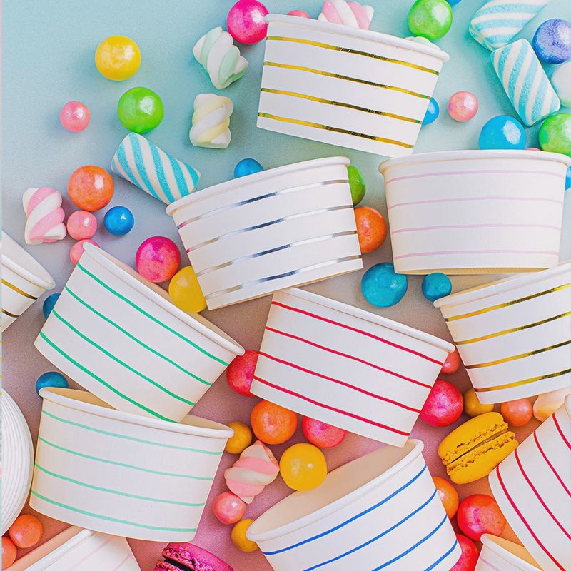 Frenchie Metallic Stripes Treat Cups