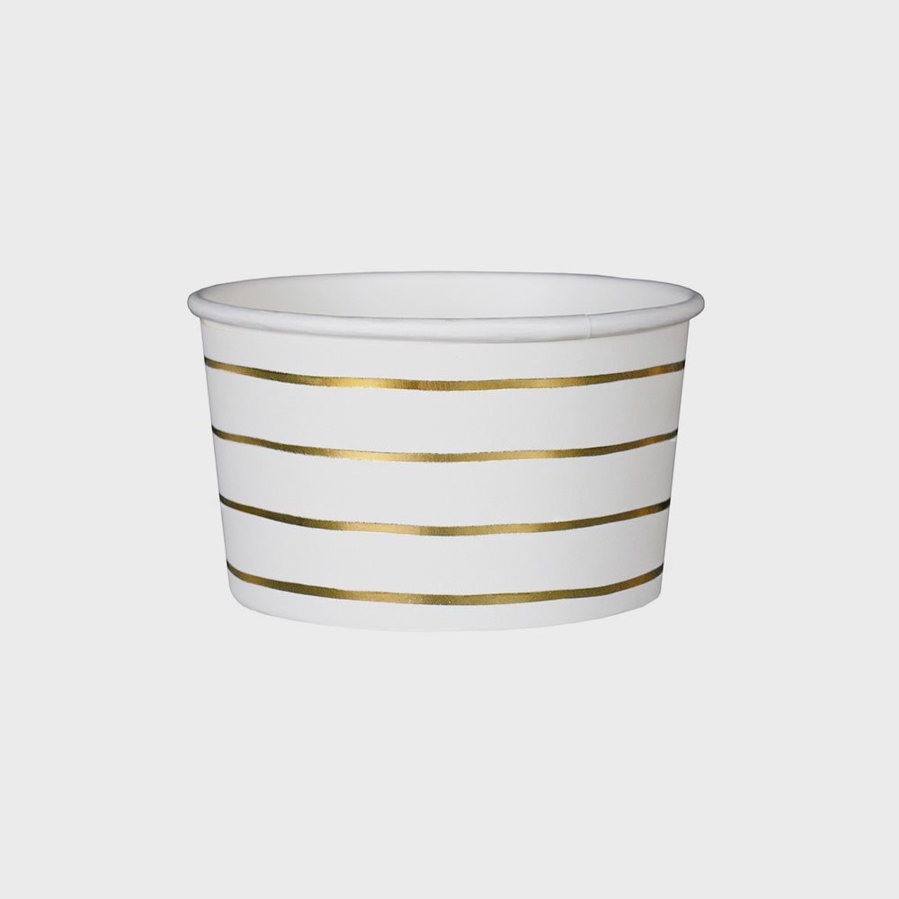 Frenchie Metallic Stripes Treat Cups, Color: Gold