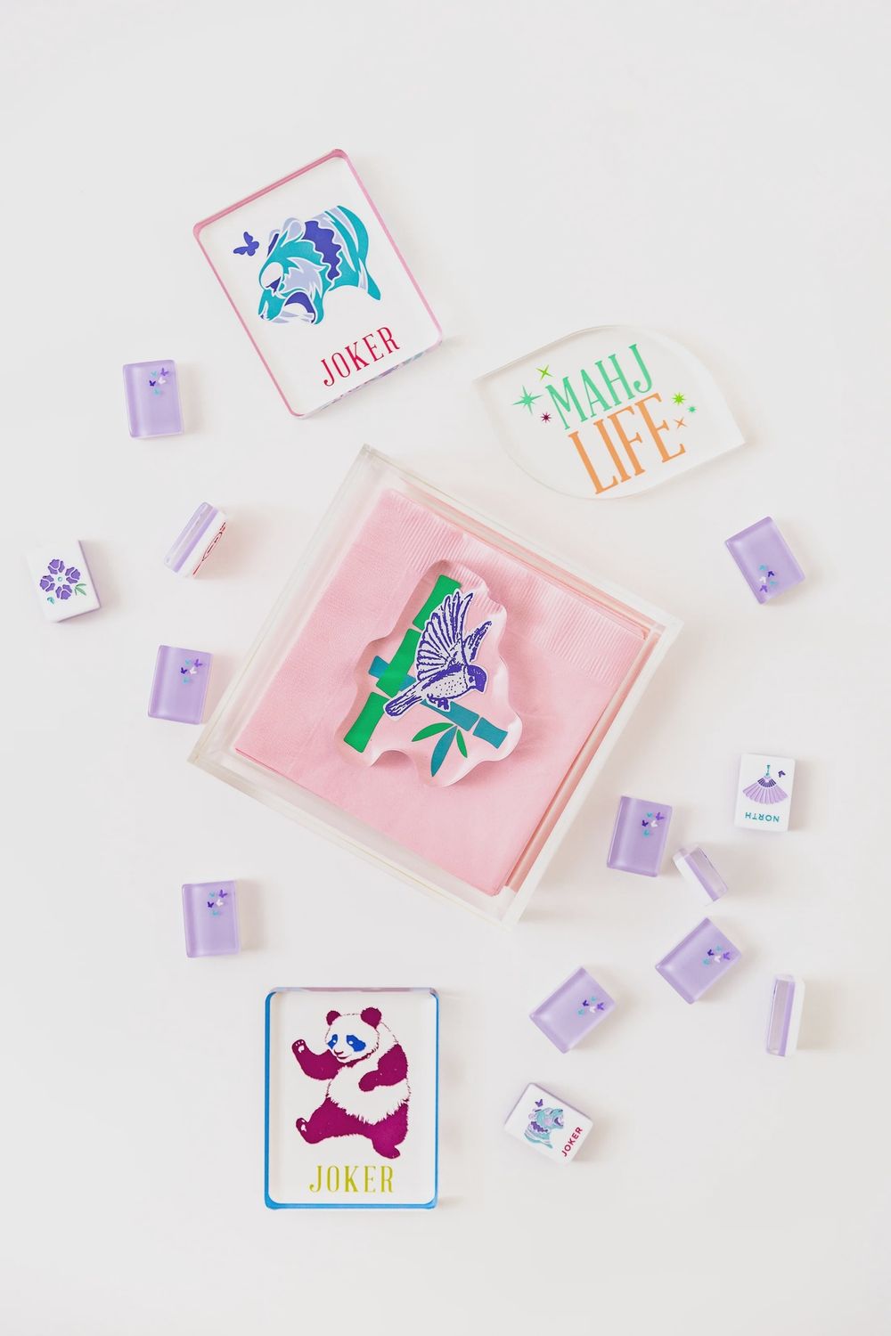 Lucite Napkin Holder &amp; Weight, Design: Bam Bird