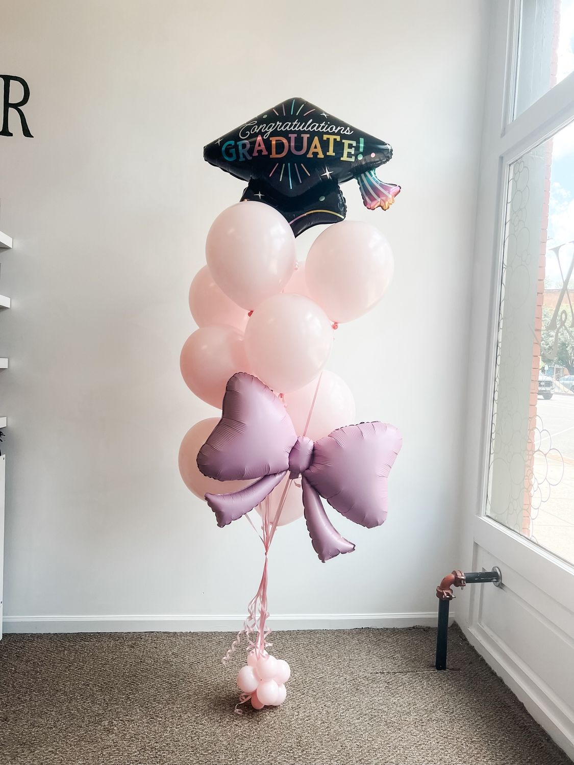 Bow Foil Balloon, Color: Pink