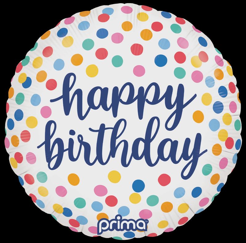Happy Birthday Dots Foil Balloon
