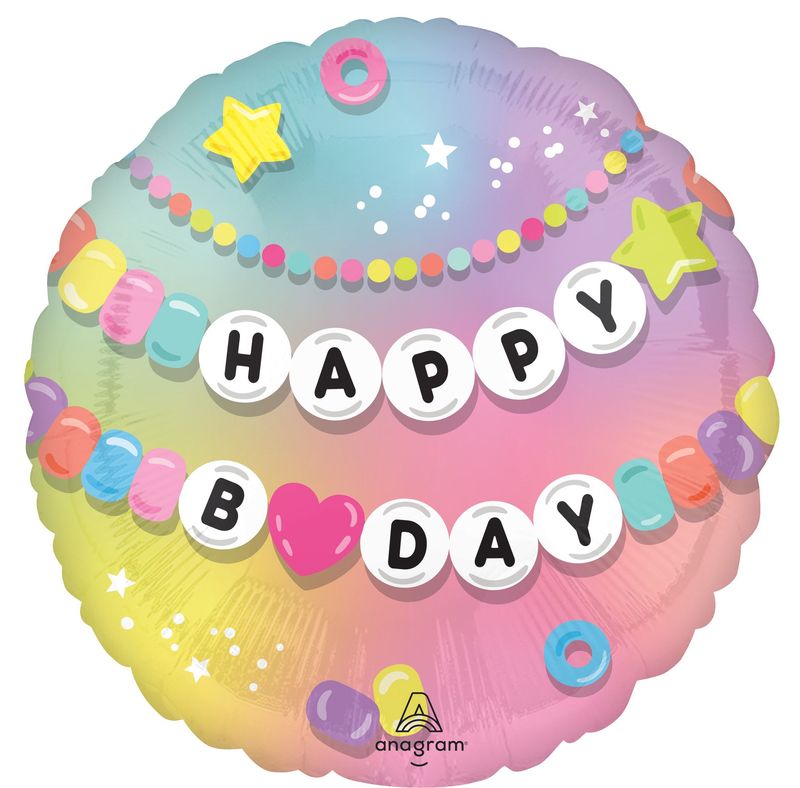 Friendship Bracelet Happy Birthday Foil Balloon