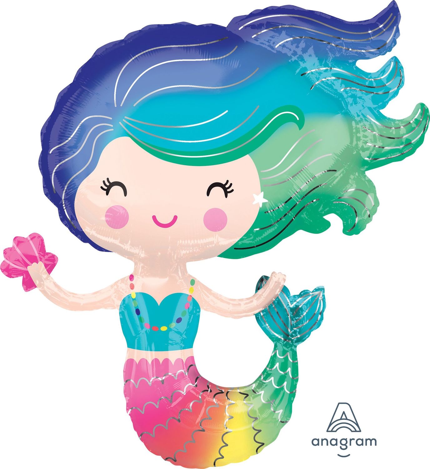 Colorful Mermaid Jumbo Foil Balloon