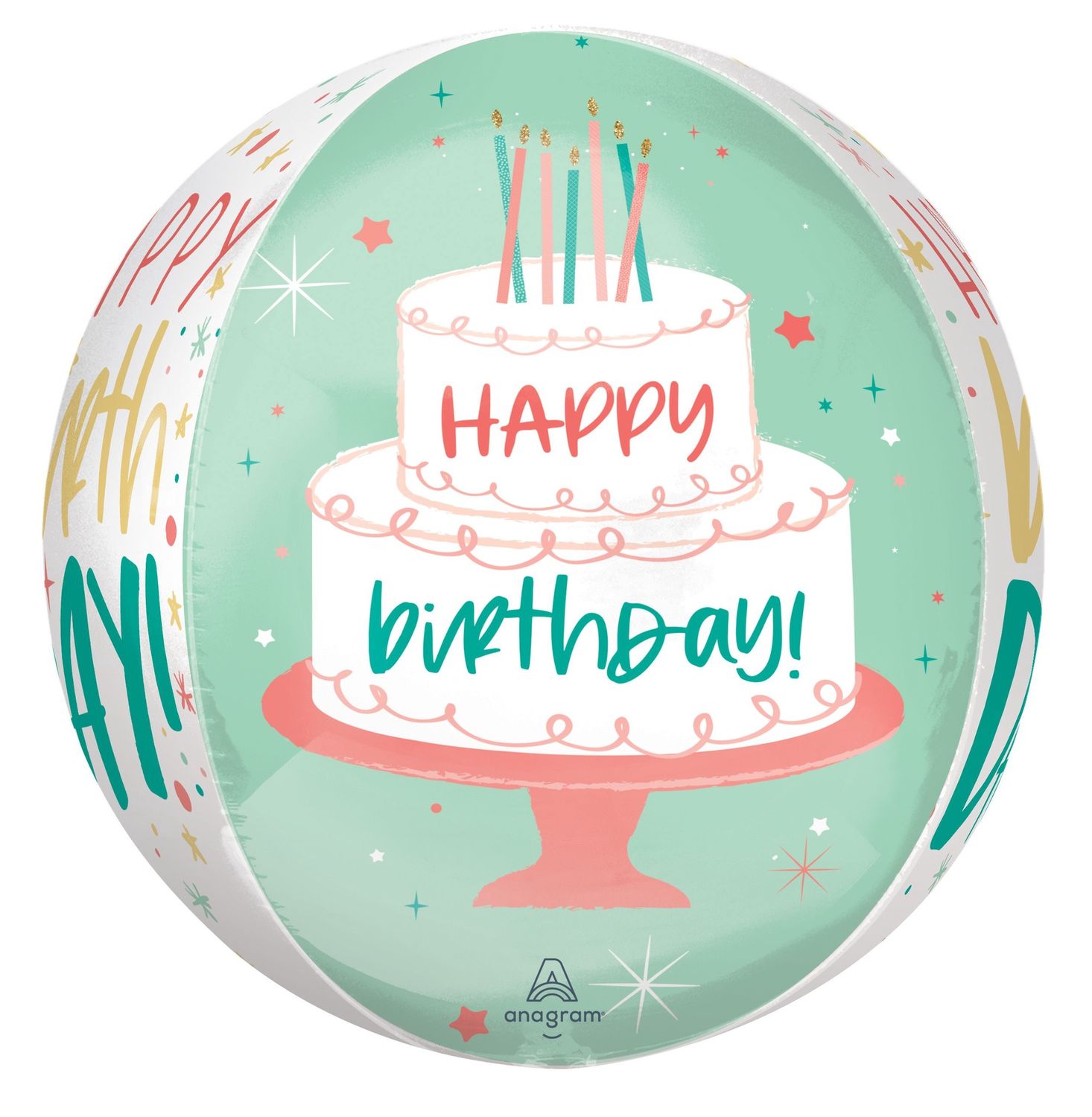Cake Happy Birthday Orb Balloon