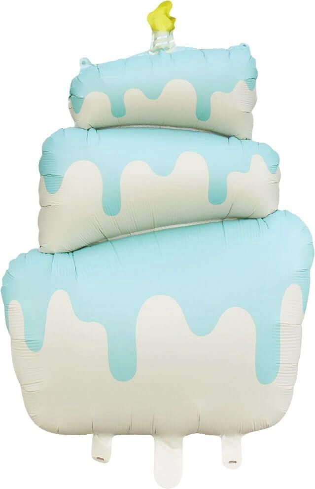 Blue Birthday Cake Foil Balloon