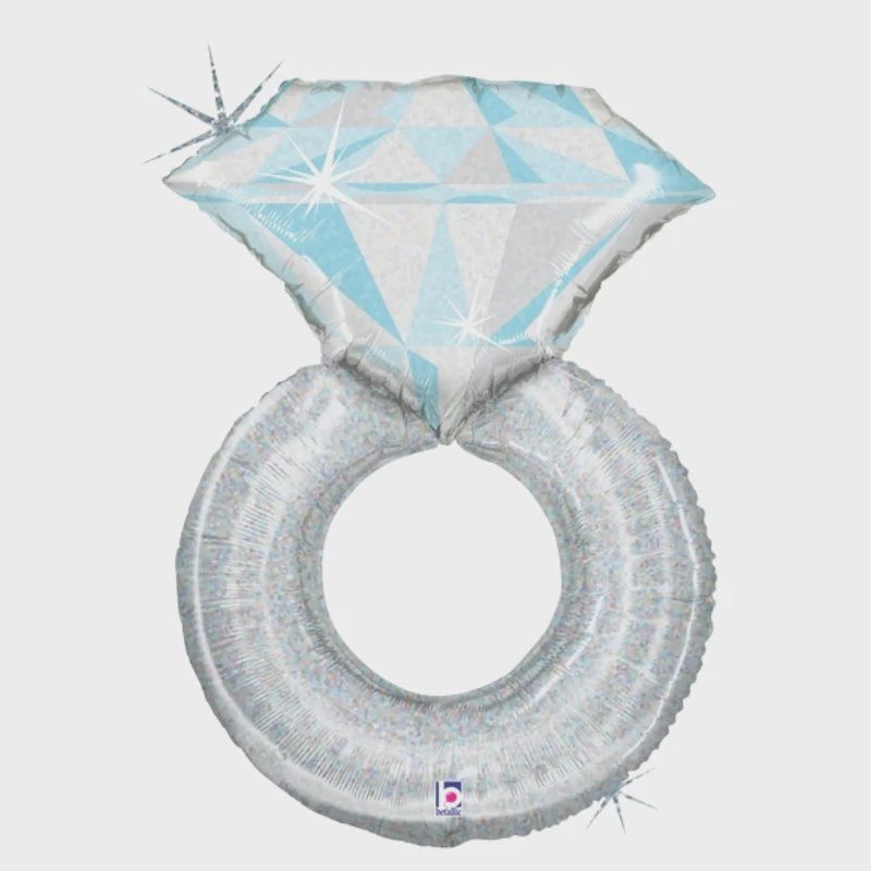 Wedding Ring Holographic Foil Balloon