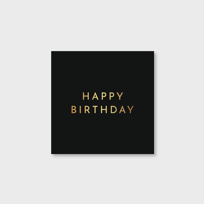 BLACK NOIR HAPPY BIRTHDAY COCKTAIL NAPKINS