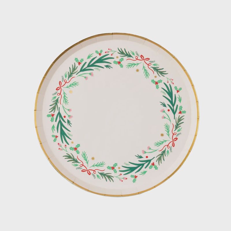 CHRISTMAS WREATH DESSERT PLATES