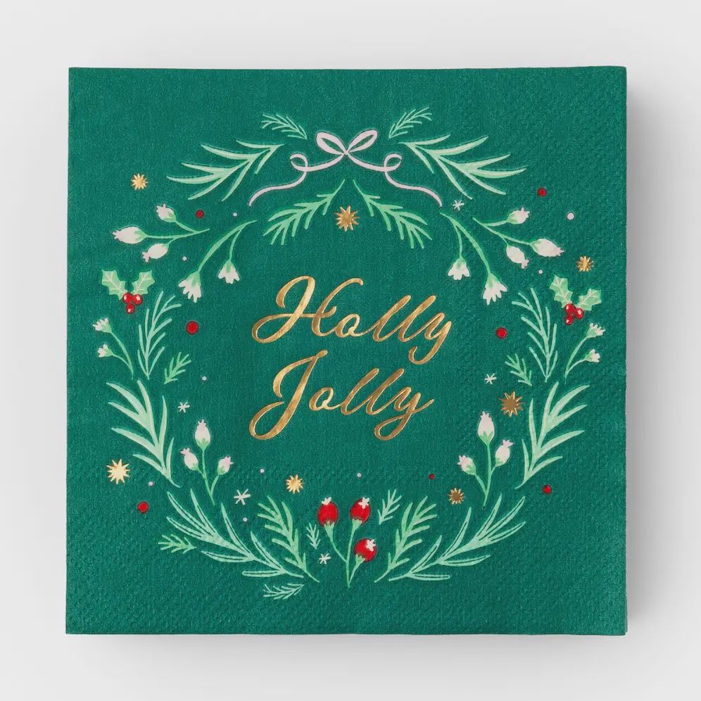 HOLLY JOLLY CHRISTMAS COCKTAIL NAPKINS
