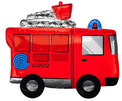 Fire Truck Foil Balloon