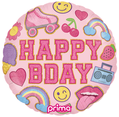 Happy Birthday Girl Patches Foil Balloon