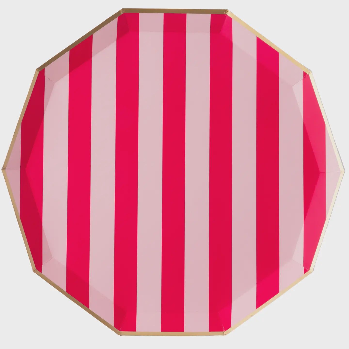 LIGHT &amp; HOT PINK SIGNATURE CABANA STRIPE LARGE PLATES