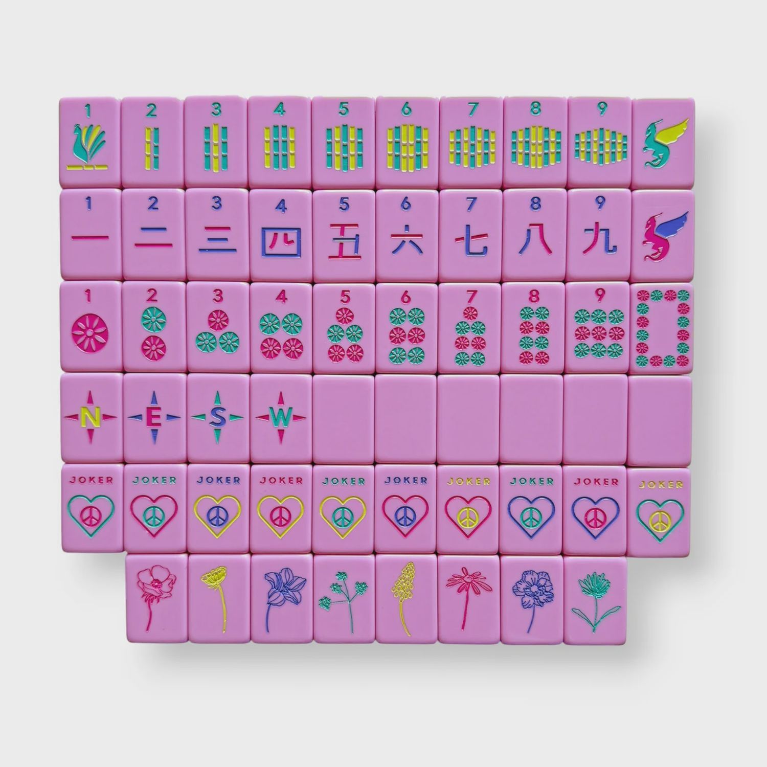 Pretty in Pink Mahjong Tile Set