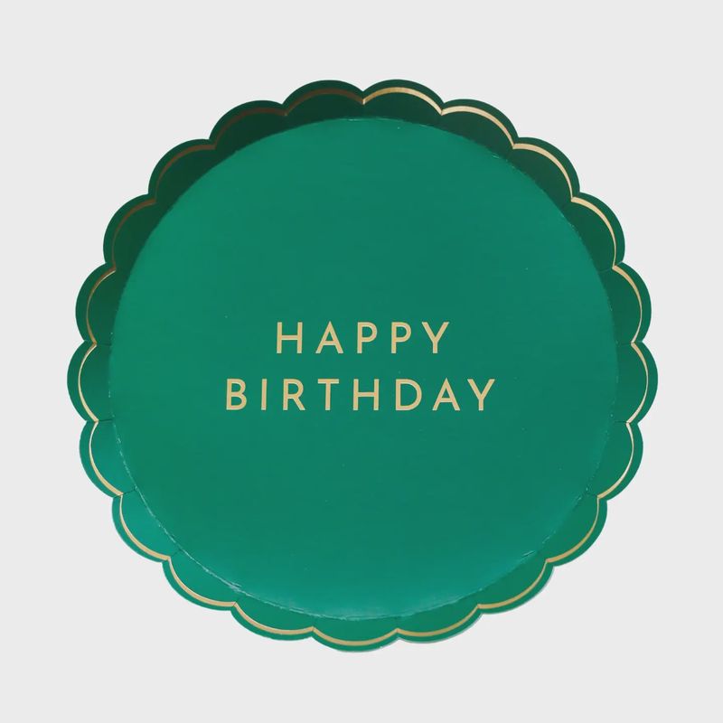 EMERALD GREEN HAPPY BIRTHDAY SMALL PLATES