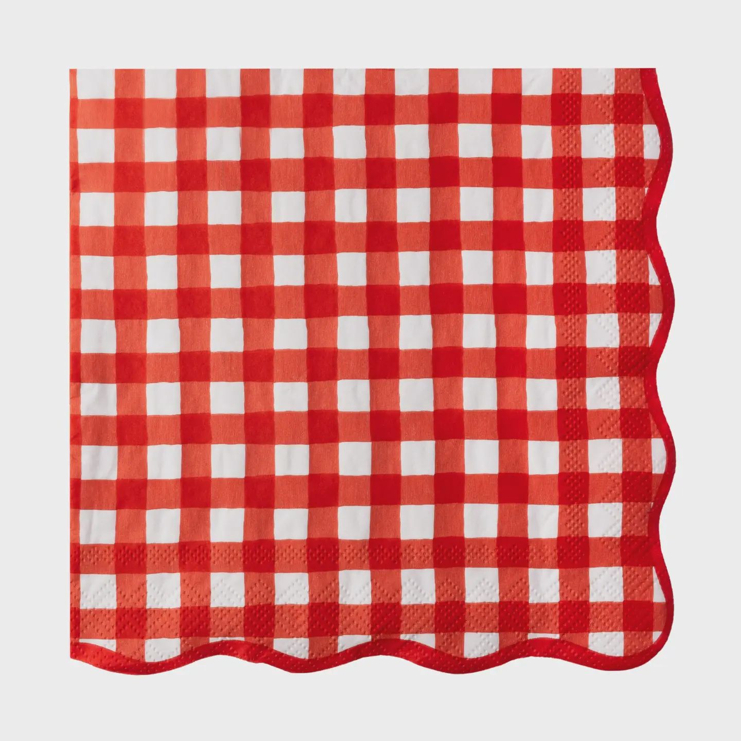 ELEGANT CHERRY RED GINGHAM DINNER NAPKINS