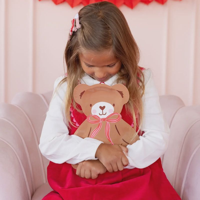 Beary Loved Teddy Bear Shaped Plate Set