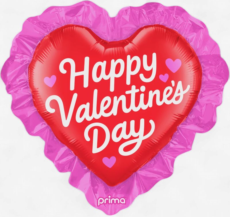 Happy Valentine's Day Ruffle Heart Balloon