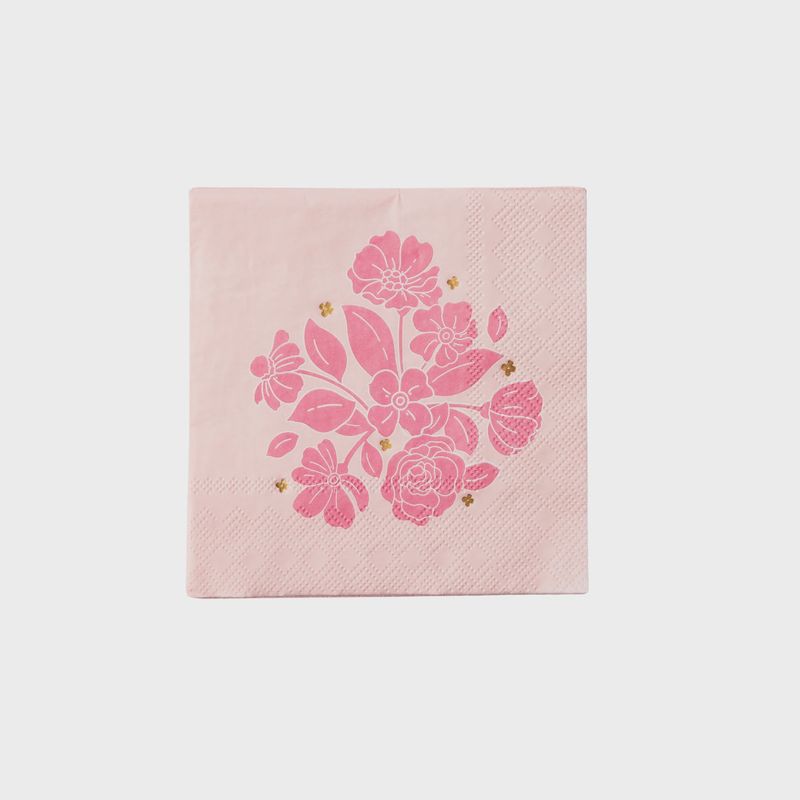 PETAL PINK ELEGANT FLORAL COCKTAIL NAPKINS