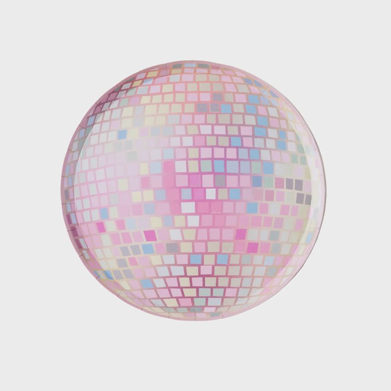PINK DISCO BALL PLATES