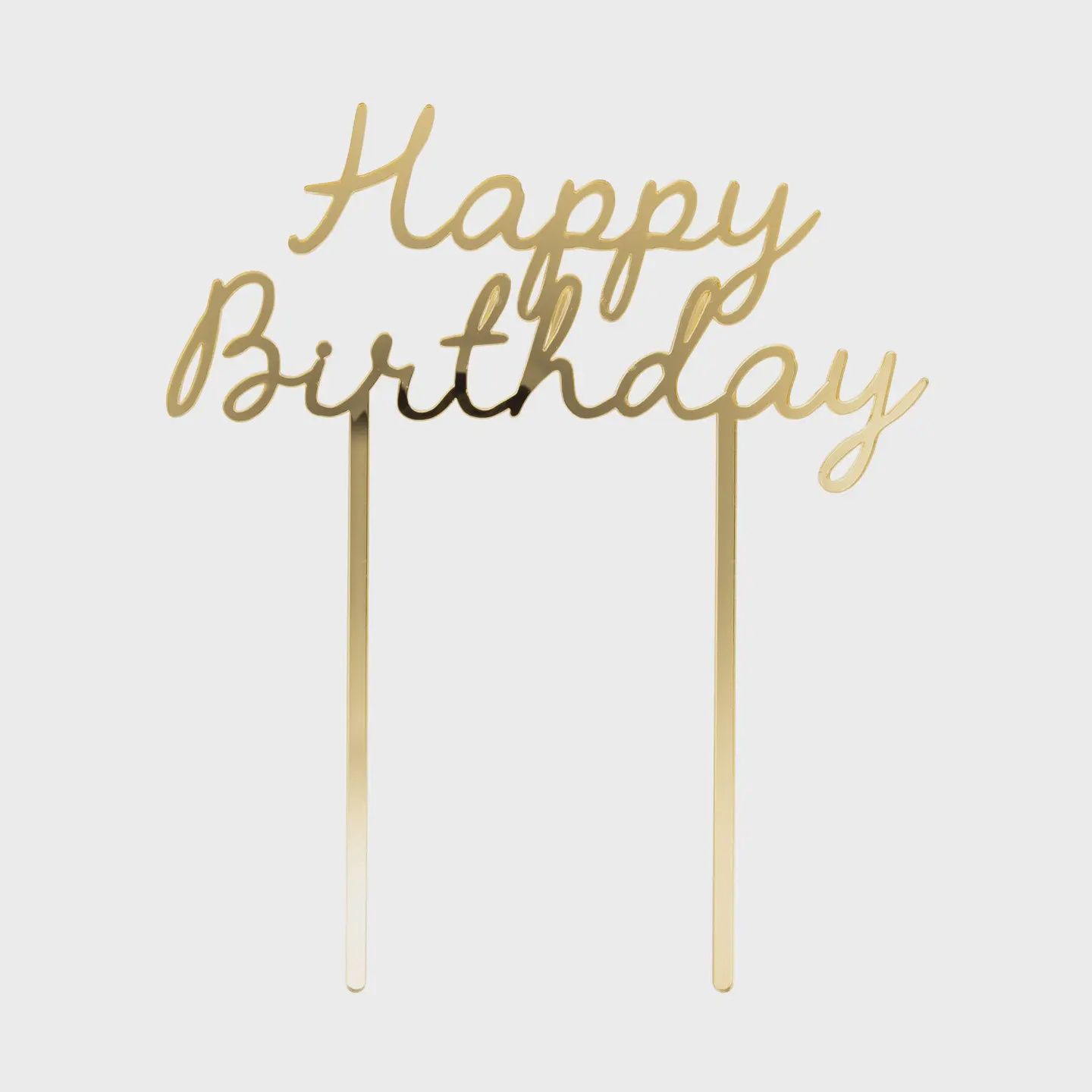 Gold Happy Birthday Cake Topper