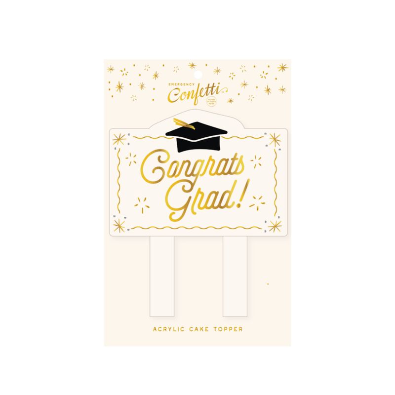 Congrats Grad Acrylic Cake Topper