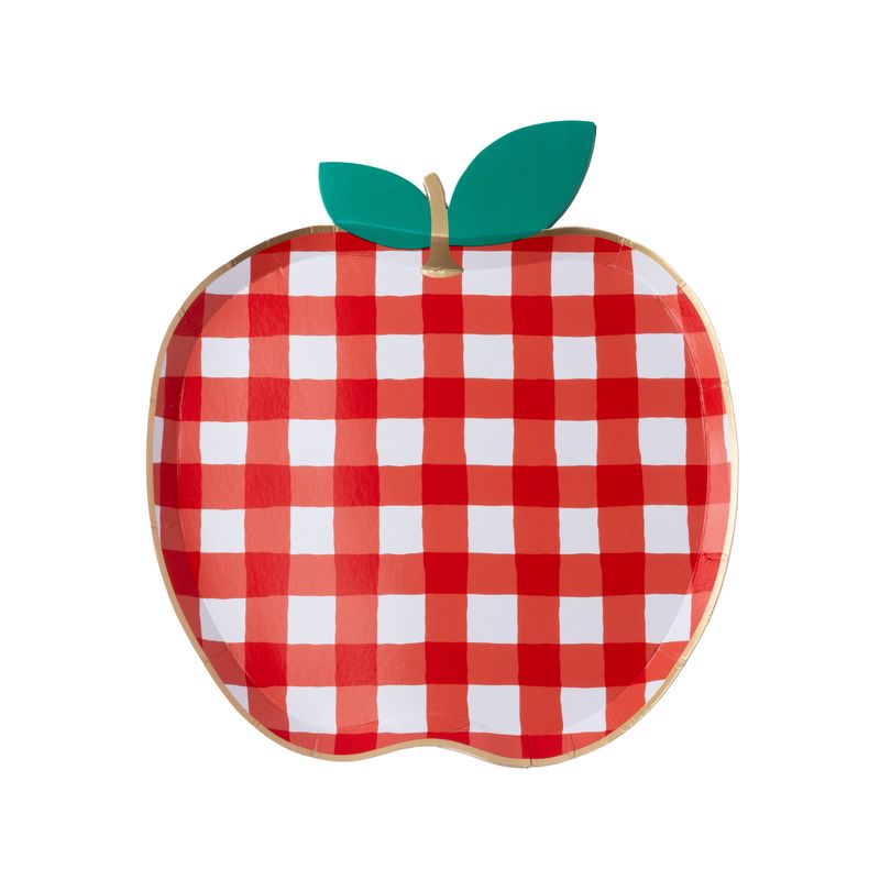 CHERRY RED GINGHAM APPLE SMALL PLATES
