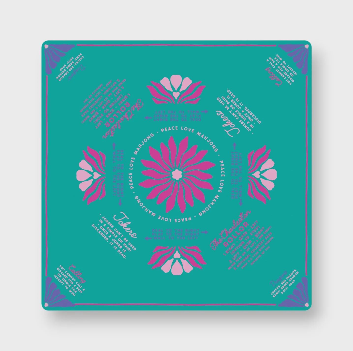 Peace Love Mahjong Mats - Hot Tips, Color: Bejeweled