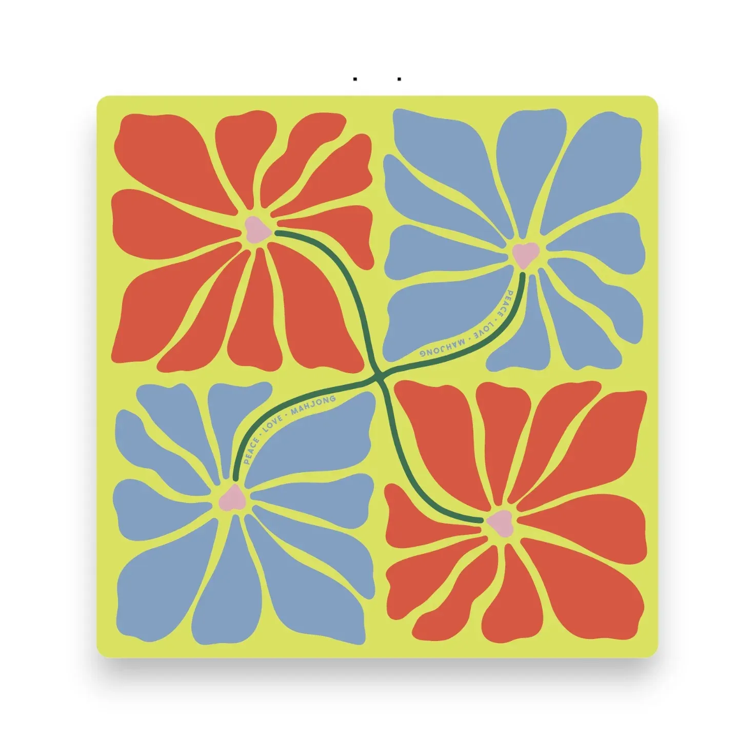 Peace Love Mahjong Mats - Flower, Color: Mod Squad